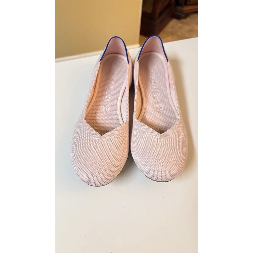 Rothy's The Flat Petal Pink Knit Ballet Flats Round Toe Shoes Womens Size 9